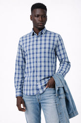 Light Blue Green Plaid Shirt