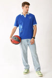 Hustle Hard Collared Half Sleeve Blue Polo
