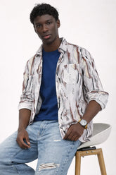 Chocolate Cream Abstract Brushstroke Shirt