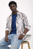 Chocolate Cream Abstract Brushstroke Shirt