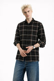 Black & Beige Windowpane Shirt Slim Fit