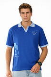 Hustle Hard Collared Half Sleeve Blue Polo