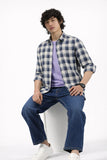 Navy Cream Tartan Shirt