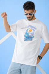 Sunlit Hakuna Seas Oversized White Tee