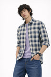 Navy Cream Tartan Shirt