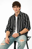 Black Contrast Stripe Duo Shirt