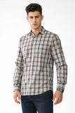Brown Taupe Multi Color Plaid Shirt