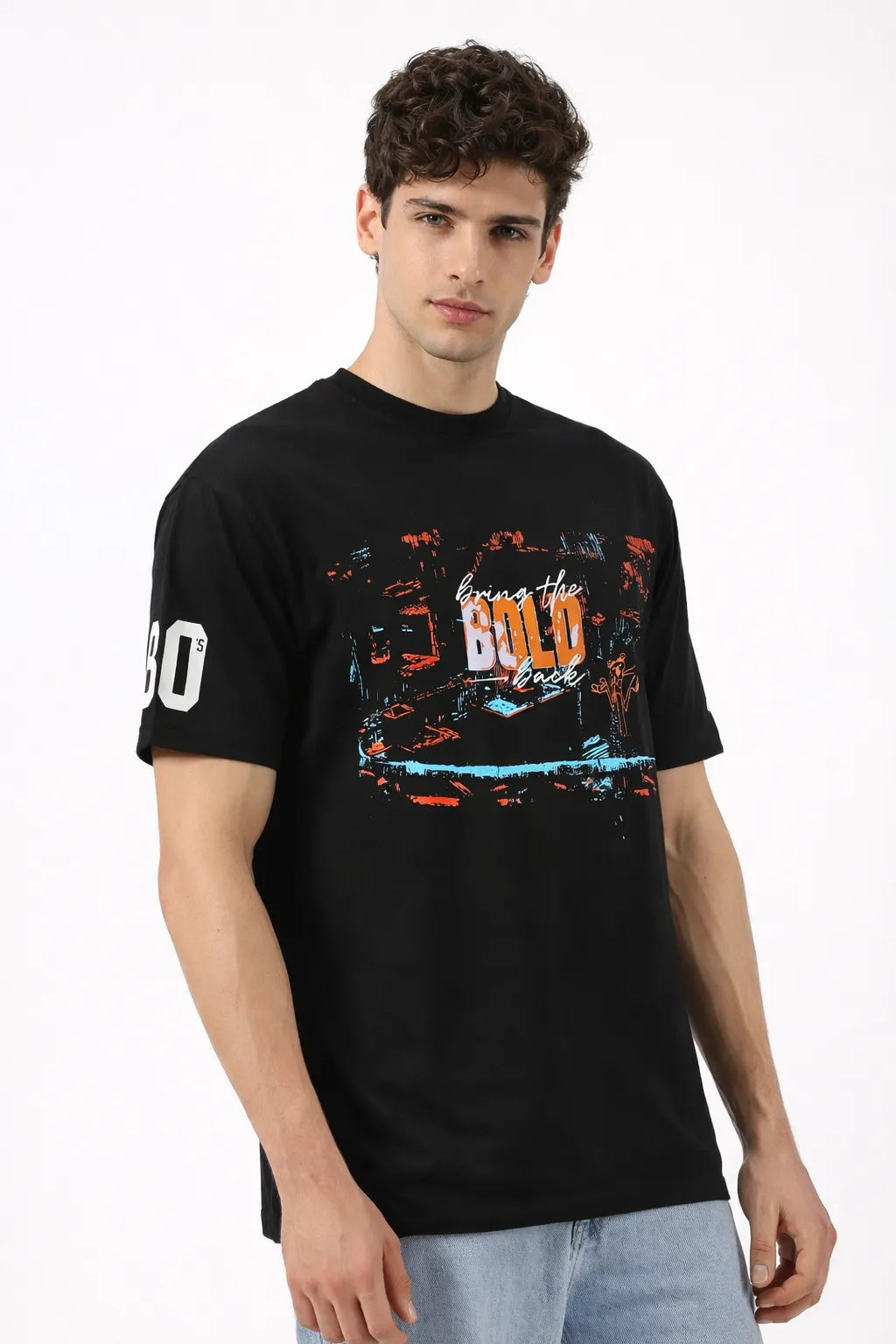 Bring The Bold Black Oversized Tee
