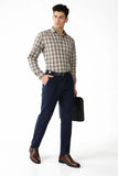 Brown Taupe Multi Color Plaid Shirt
