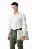 Taupe & Navy Stripe