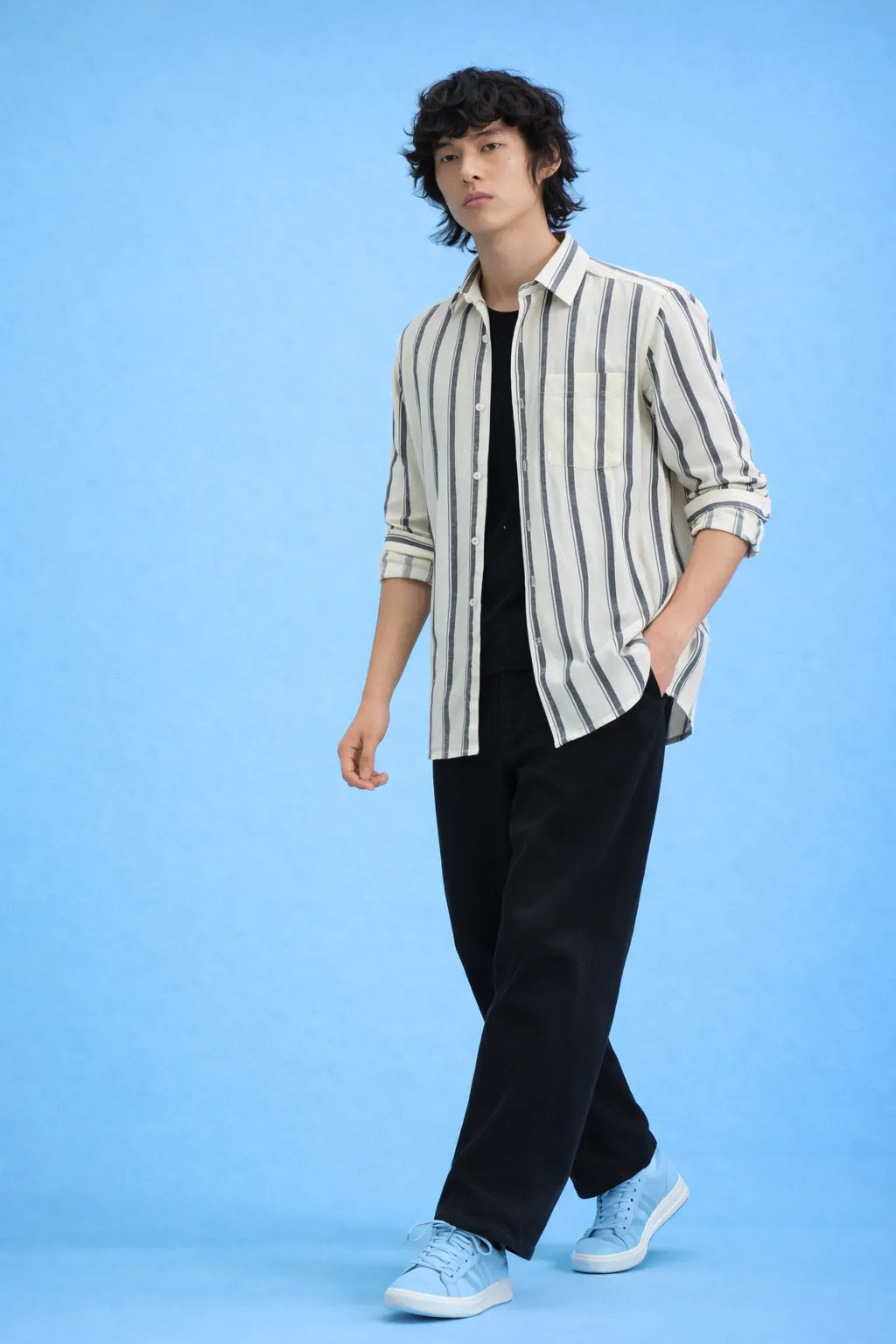 Refined cream Stripe Shirt