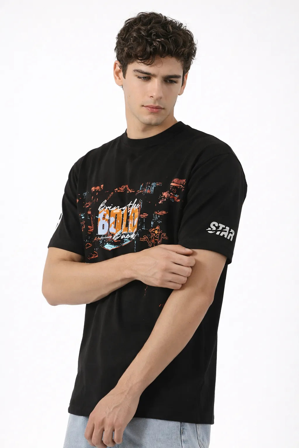 Bring The Bold Black Oversized Tee