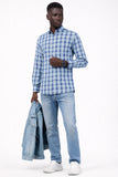 Light Blue Green Plaid Shirt