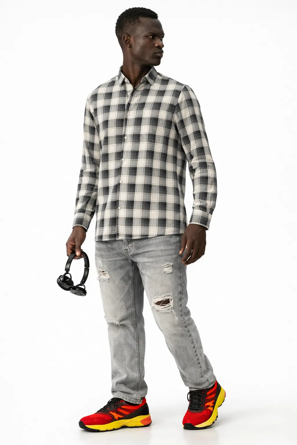 Heritage Cream Navy Plaid Comfort Shirt