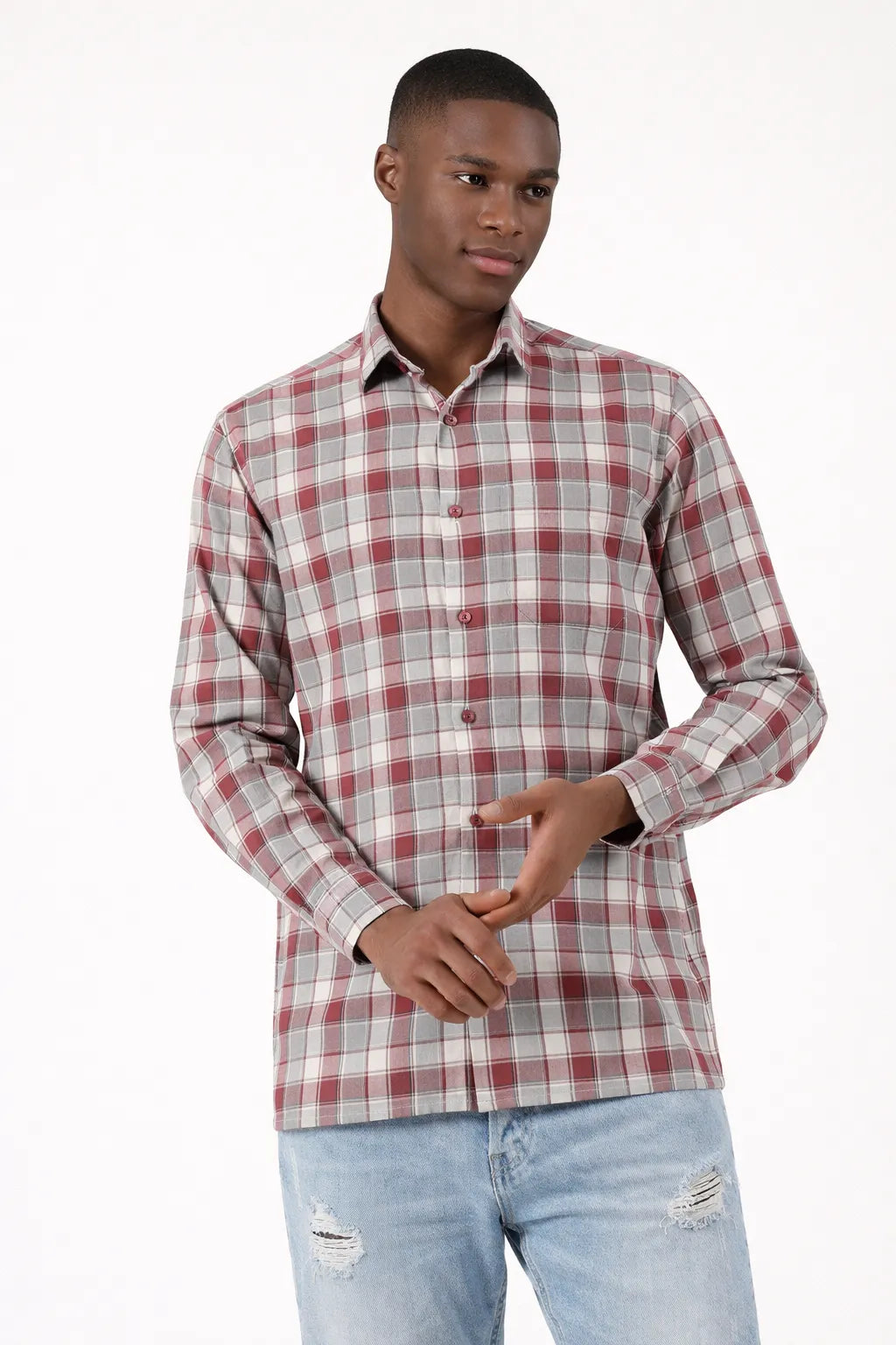 Crimson Grid Classic Shirt