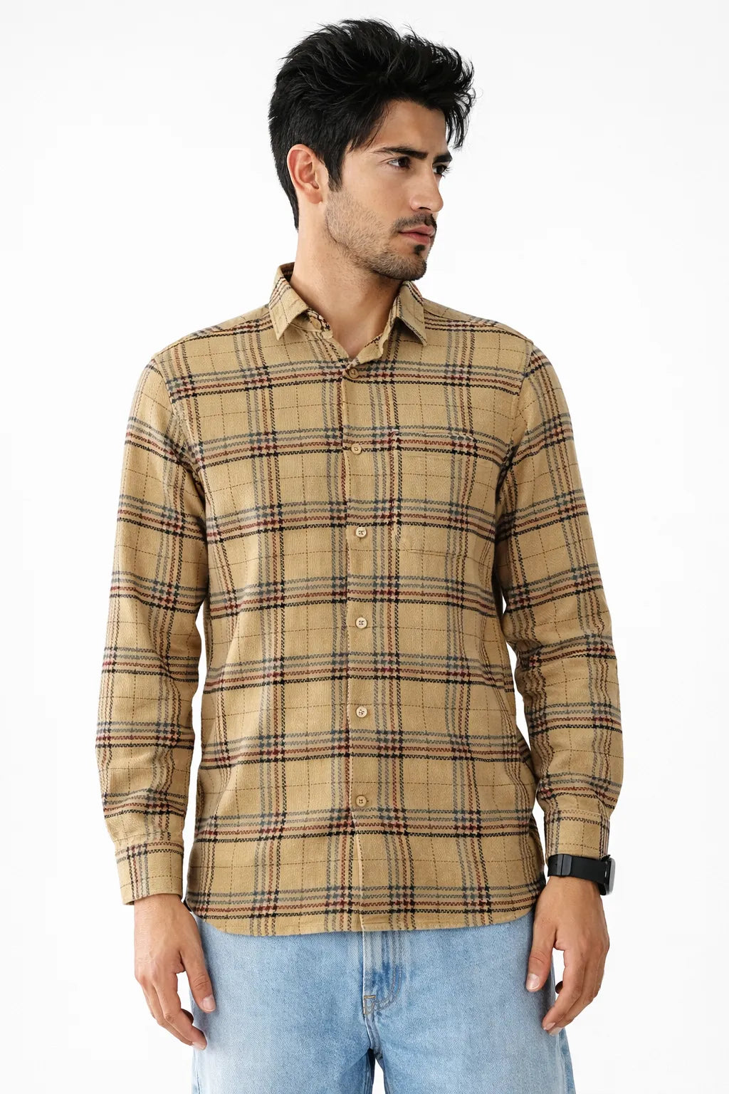 Beige elegance for the modern Shirt Slim Fit