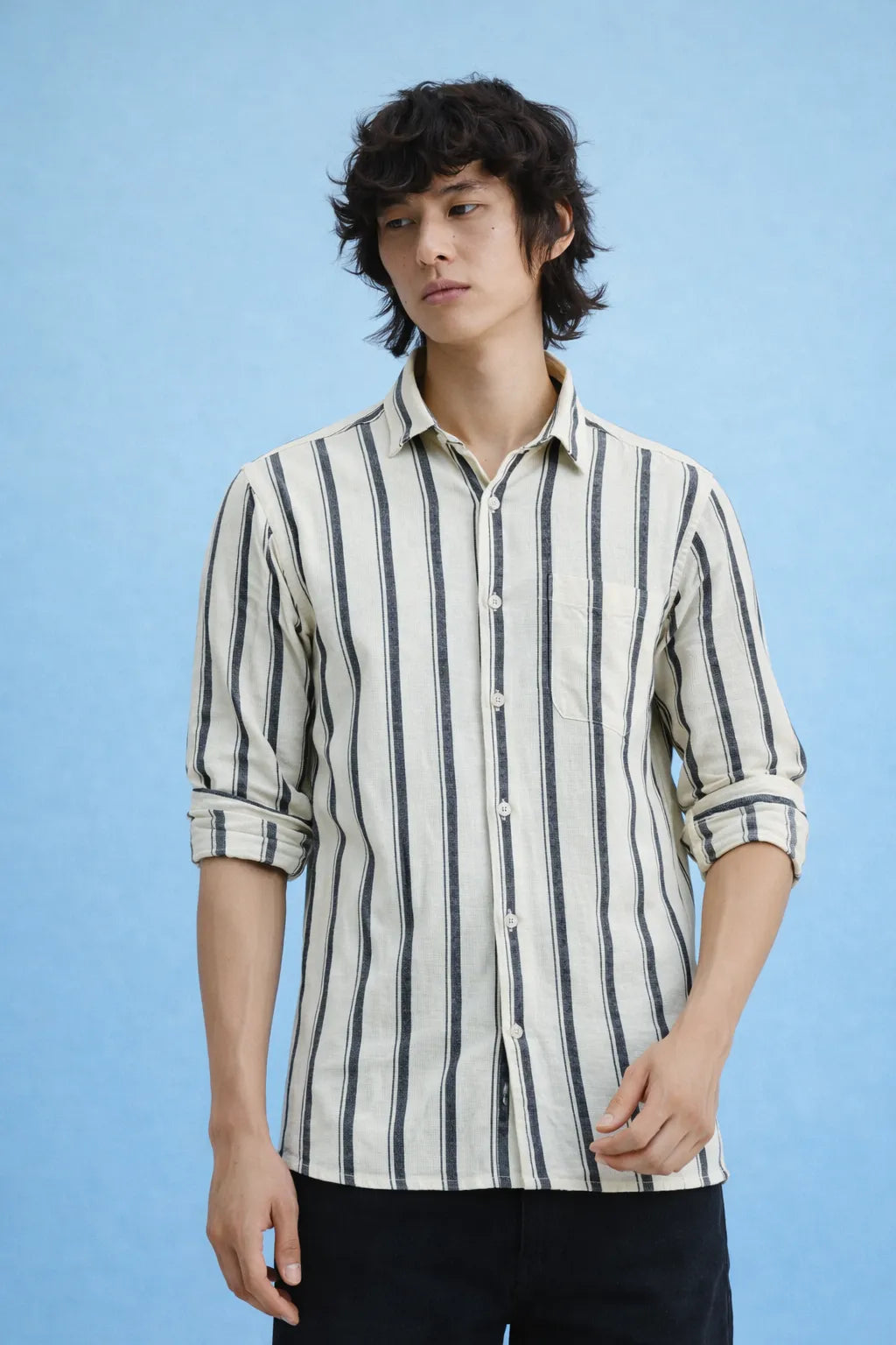 Refined cream Stripe Shirt