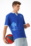 Hustle Hard Collared Half Sleeve Blue Polo