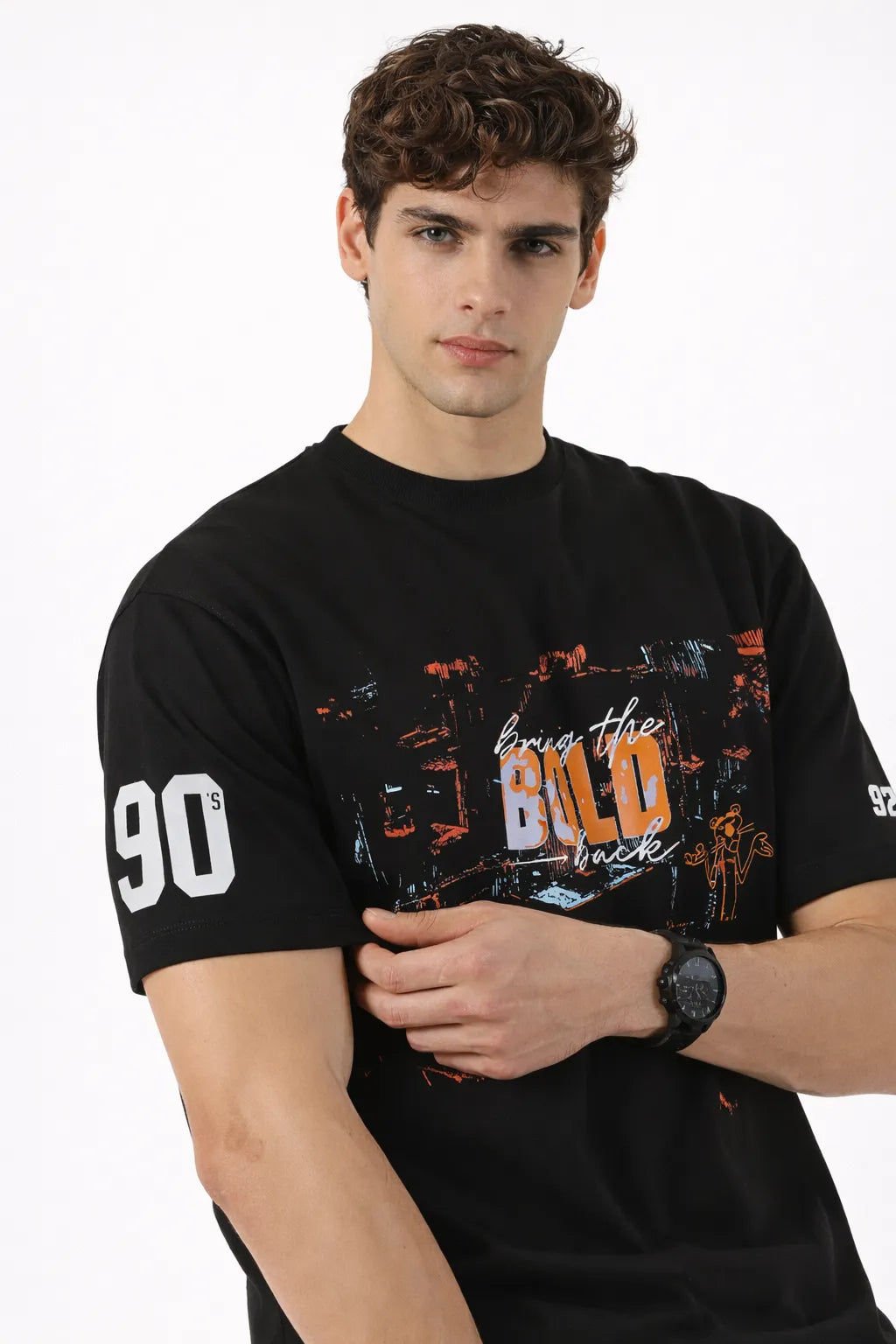 Bring The Bold Black Oversized Tee