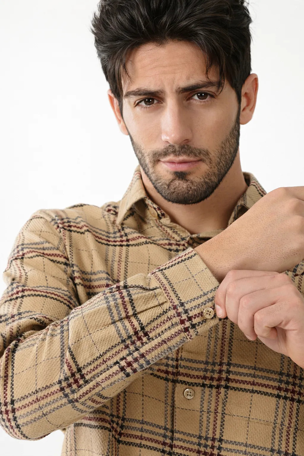 Beige elegance for the modern Shirt Slim Fit