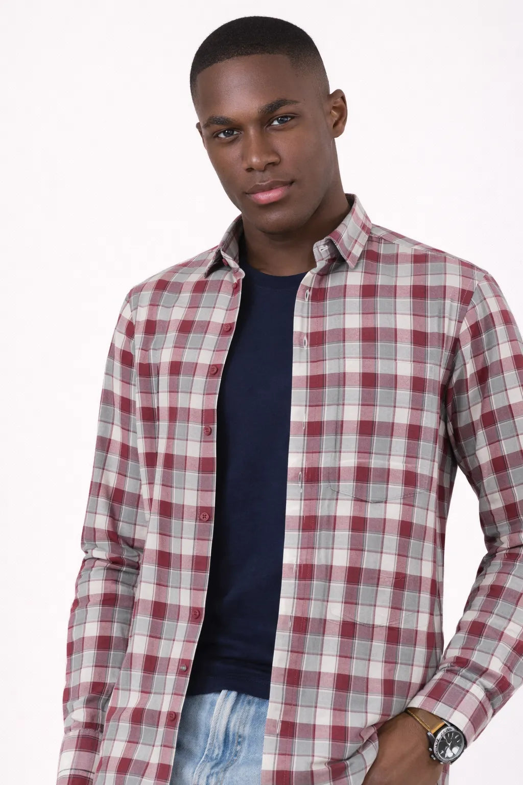 Crimson Grid Classic Shirt