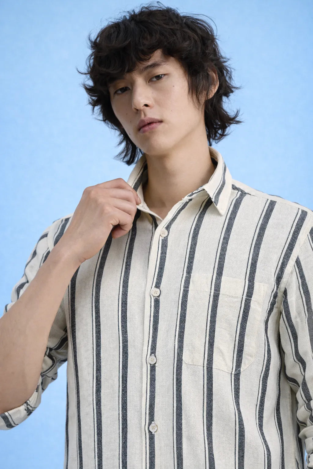 Refined cream Stripe Shirt