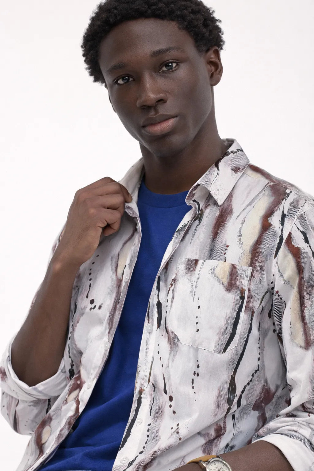Chocolate Cream Abstract Brushstroke Shirt