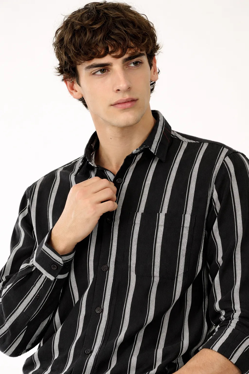 Black Contrast Stripe Duo Shirt